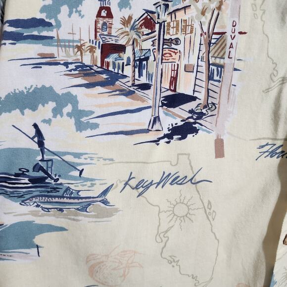 Bluewater wear short sleeve button front Hawaiian car print shirt men's size 2X - Picture 5 of 14